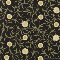Ткань Morris / SCROLL Black/Thyme - DM6F220309
