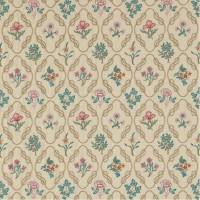 Ткань Morris / KELMSCOTT TRELLIS Sand/Kingfisher - DM6E230198