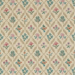 Ткань Morris / KELMSCOTT TRELLIS Sand/Kingfisher - DM6E230198