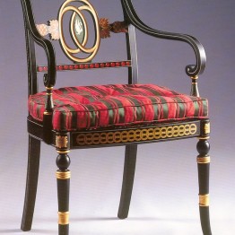 Ткань Watts / Berkeley Stripe - Bodley Green Guardsman Red