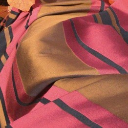 Ткань Watts / Grosvenor Stripe - Beech Campari Black