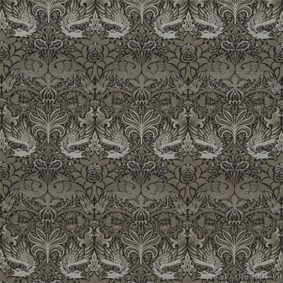 Ткань Morris / PEACOCK & DRAGON Black/Bullrush - DM6W230301