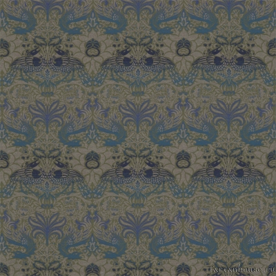 Ткань Morris / PEACOCK & DRAGON Moss/Prussian Blue - DM6W230302