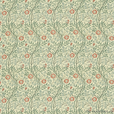 Ткань Morris / SWEET BRIAR Green/Coral - DMC130201